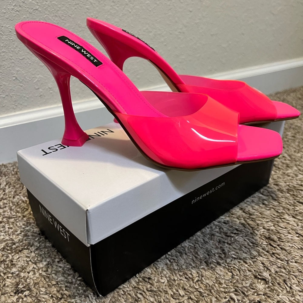 Nine West Zooza Heeled Slide Sandals - size 10